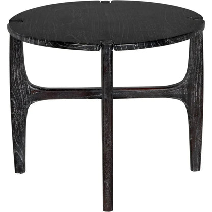 Bucks Wood Black Round Side Table - LOOMLAN - Noir - Side Tables