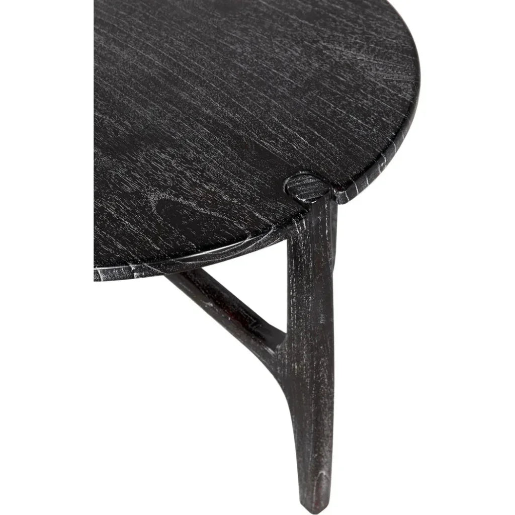Bucks Wood Black Round Side Table - LOOMLAN - Noir - Side Tables