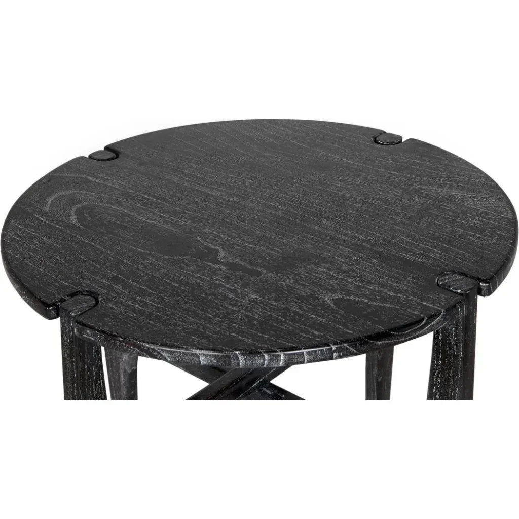 Bucks Wood Black Round Side Table - LOOMLAN - Noir - Side Tables