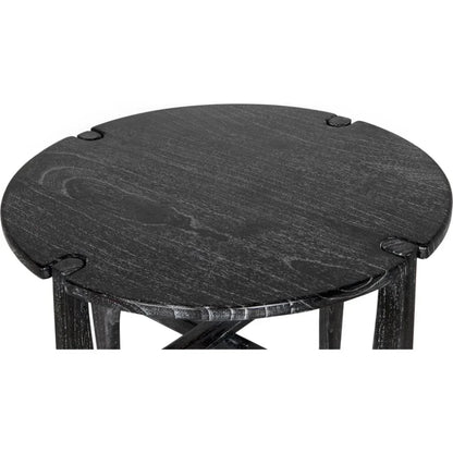 Bucks Wood Black Round Side Table - LOOMLAN - Noir - Side Tables