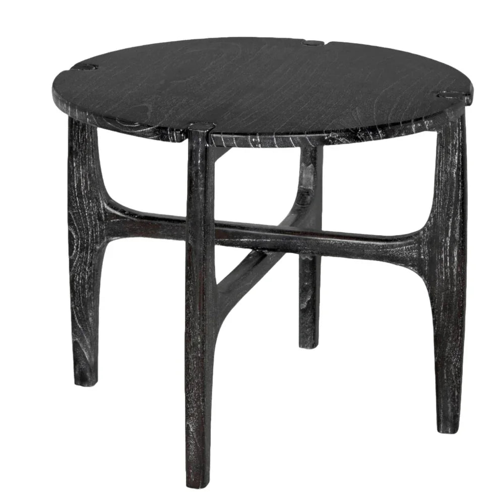 Bucks Wood Black Round Side Table - LOOMLAN - Noir - Side Tables