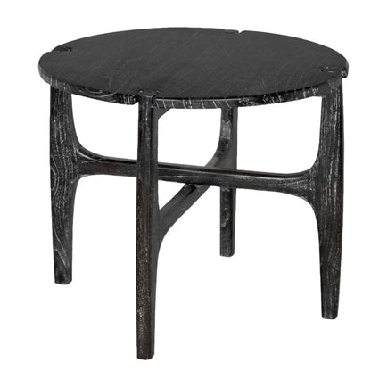 Bucks Wood Black Round Side Table - LOOMLAN - Noir - Side Tables