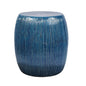 Bud Ceramic Patio Armless Stool-Garden Stools-Seasonal Living-Denim Texture Gloss-LOOMLAN