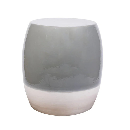 Bud Ceramic Patio Armless Stool-Garden Stools-Seasonal Living-Sage/Linen Semi-Gloss-LOOMLAN