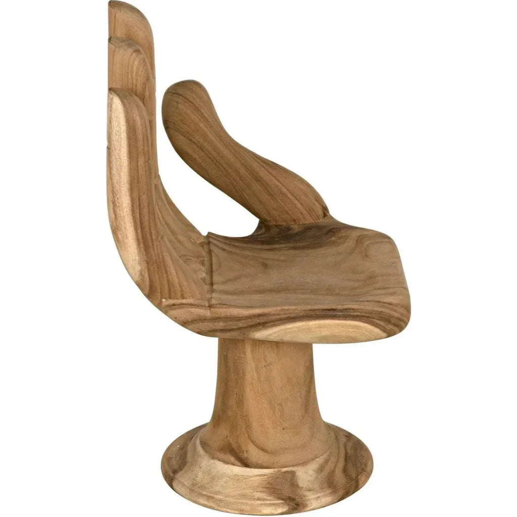 Buddha Natural Teal Wood Armless Chair - LOOMLAN - Noir - Accent Chairs
