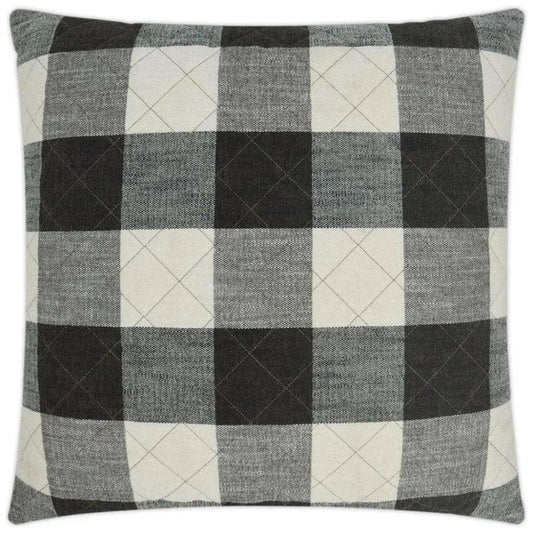 Buffalo Quilt Black Throw Pillow With Insert - LOOMLAN - D.V. Kap - Throw Pillows
