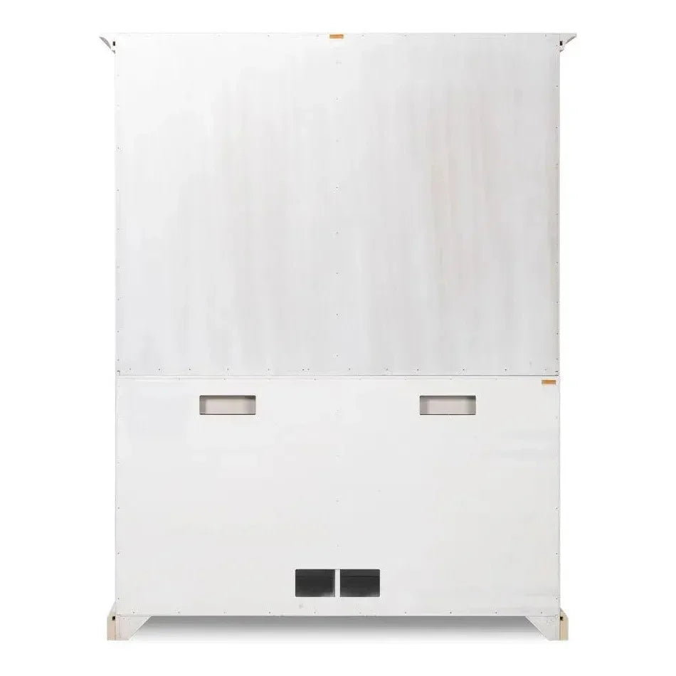 Buffet & Hutch Glass Doors & Drawers Cortina White - LOOMLAN - Sarreid - Buffets & Curios