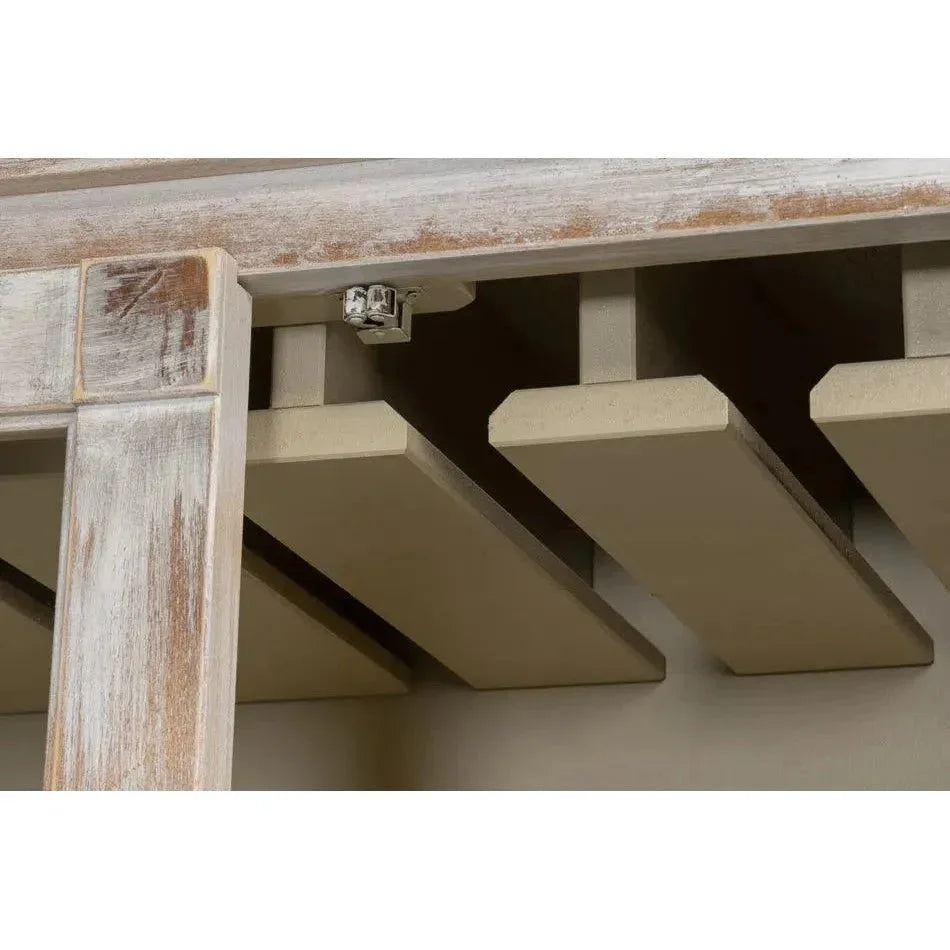 Buffet & Hutch Glass Doors & Drawers Disrupted White - LOOMLAN - Sarreid - Buffets & Curios