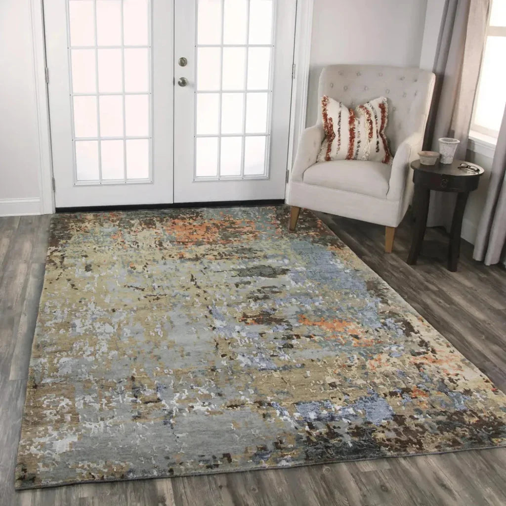 Buna Abstract Orange Large Area Rugs For Living Room - LOOMLAN - LOOMLAN - Area Rugs
