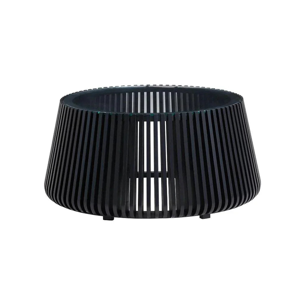 Bungalow Glass Top Wooden Round Coffee Table - LOOMLAN - LH Imports - Coffee Tables