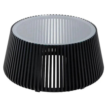 Bungalow Glass Top Wooden Round Coffee Table - LOOMLAN - LH Imports - Coffee Tables