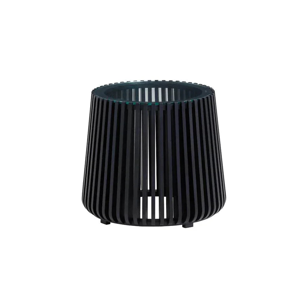 Bungalow Glass Top Wooden Round Side Table - LOOMLAN - LH Imports - Side Tables