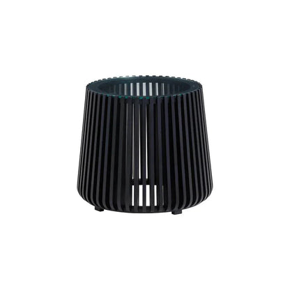 Bungalow Glass Top Wooden Round Side Table - LOOMLAN - LH Imports - Side Tables