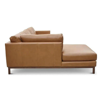 Burbank Large Leather Left Facing Sectional Sofa - LOOMLAN - One For Victory - Sectionals