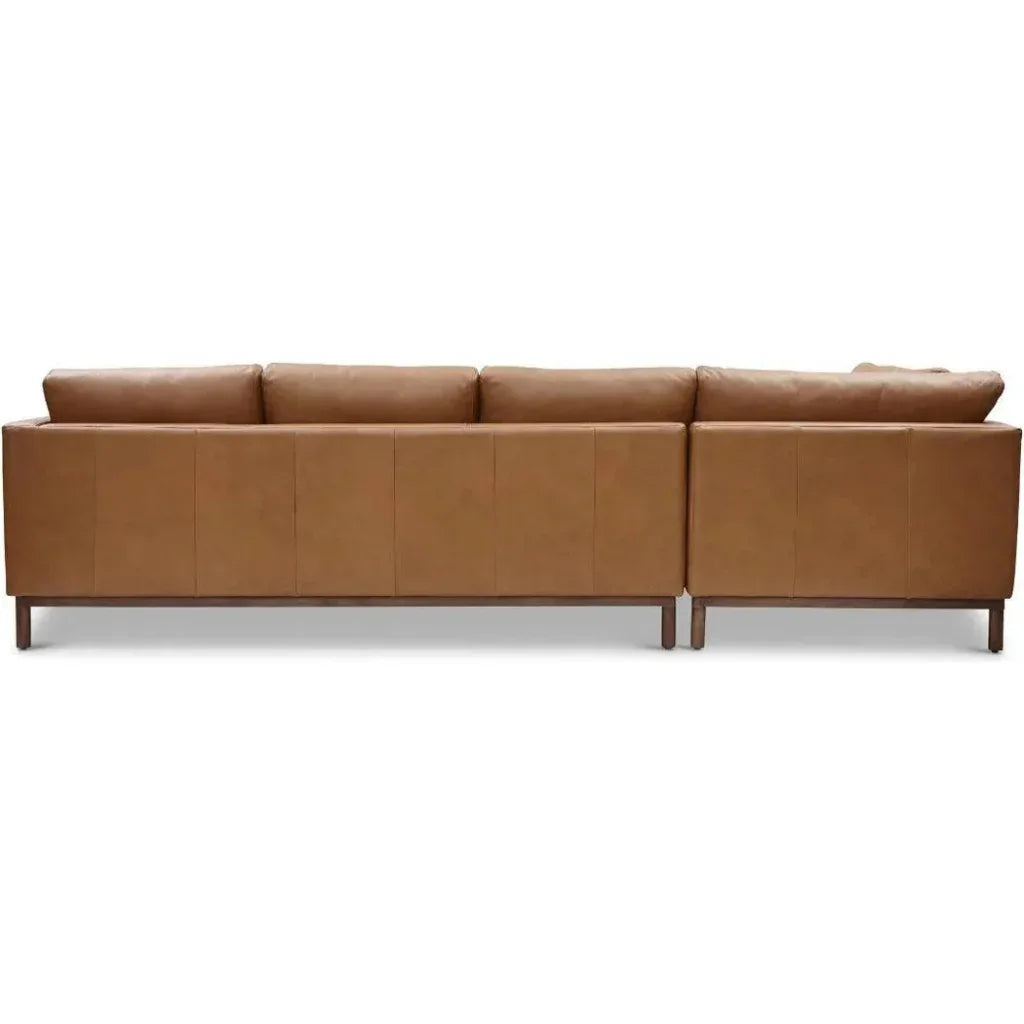 Burbank Large Leather Left Facing Sectional Sofa - LOOMLAN - One For Victory - Sectionals