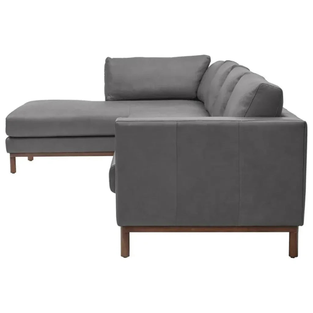 Burbank Large Leather Left Facing Sectional Sofa - LOOMLAN - One For Victory - Sectionals