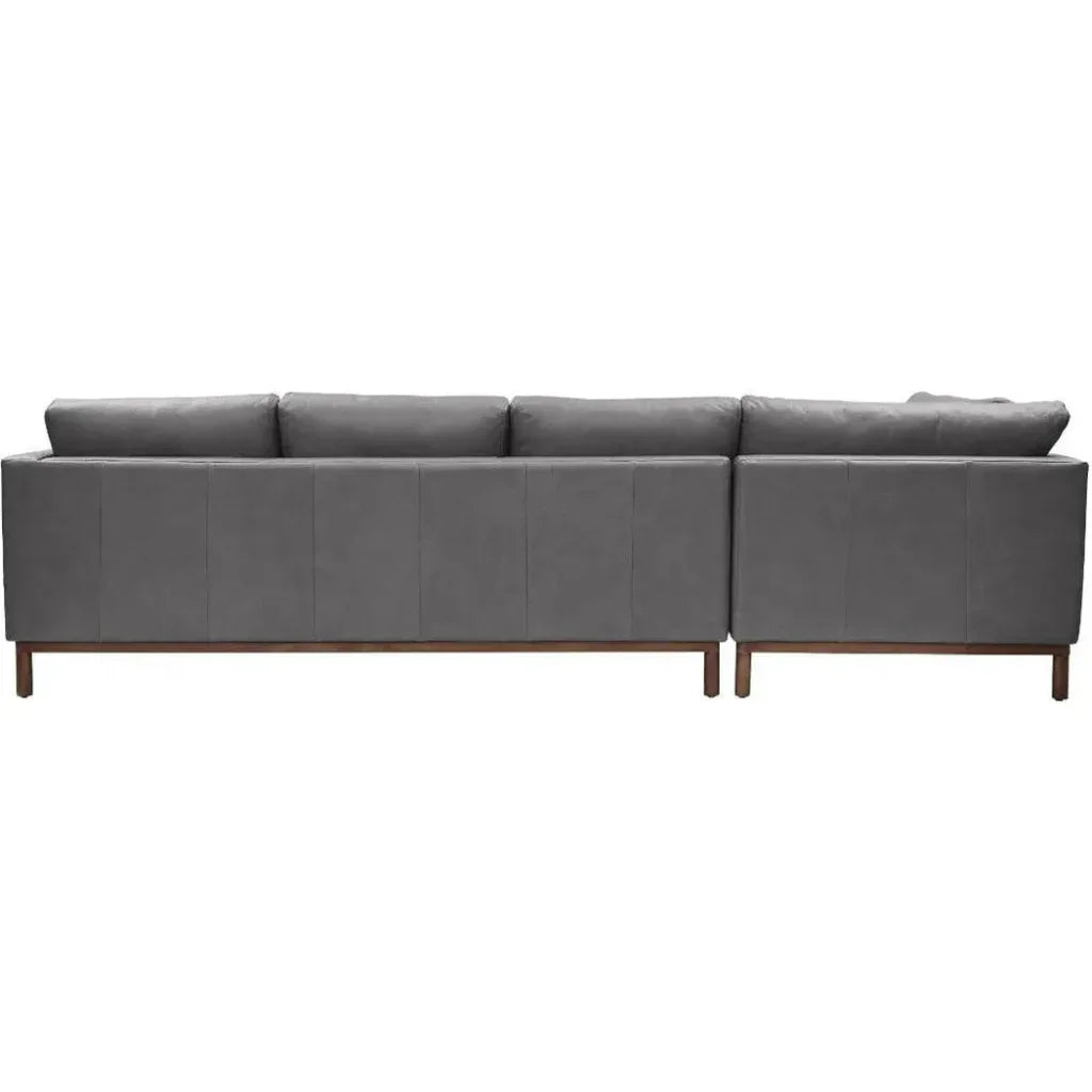 Burbank Large Leather Left Facing Sectional Sofa - LOOMLAN - One For Victory - Sectionals