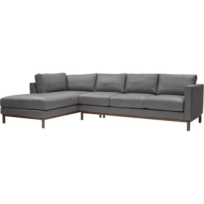 Burbank Large Leather Left Facing Sectional Sofa - LOOMLAN - One For Victory - Sectionals