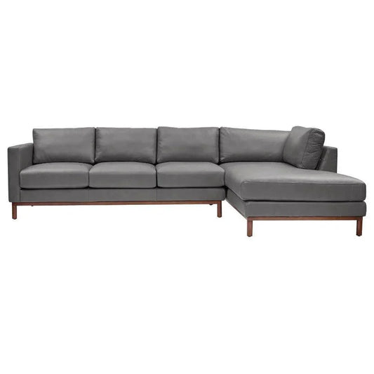 Burbank Large Leather Right Facing Sectional Sofa - LOOMLAN - One For Victory - Sectionals