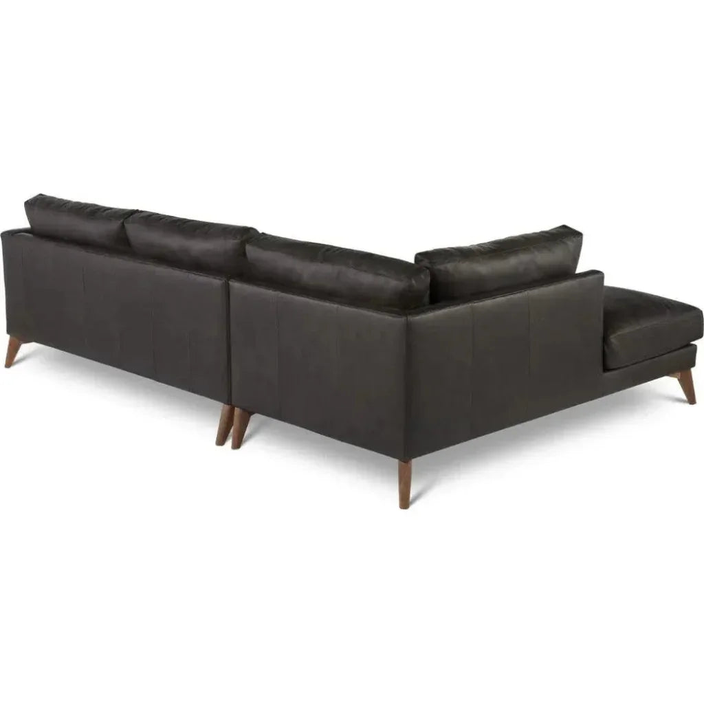 Burbank Small Leather Left Facing Sectional Sofa - LOOMLAN - One For Victory - Sectionals