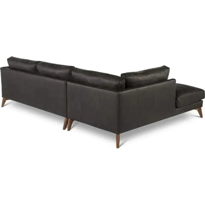 Burbank Small Leather Left Facing Sectional Sofa - LOOMLAN - One For Victory - Sectionals