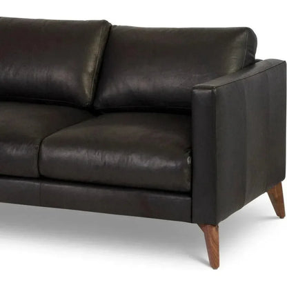 Burbank Small Leather Left Facing Sectional Sofa - LOOMLAN - One For Victory - Sectionals