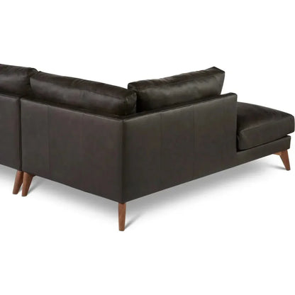 Burbank Small Leather Left Facing Sectional Sofa - LOOMLAN - One For Victory - Sectionals