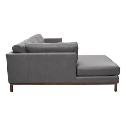 Burbank Small Leather Left Facing Sectional Sofa - LOOMLAN - One For Victory - Sectionals