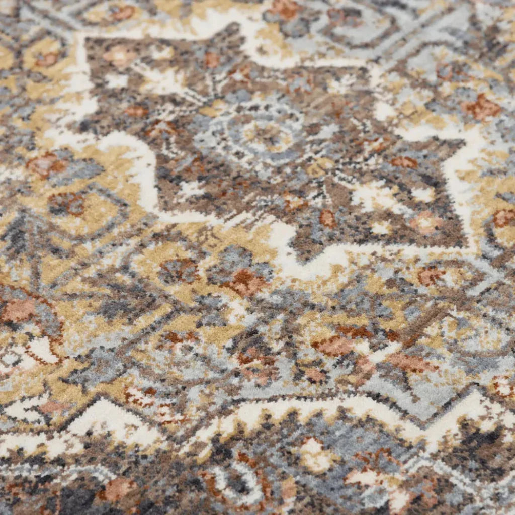 Burk Medallion Dark Rust Large Area Rugs - LOOMLAN - LOOMLAN - Area Rugs