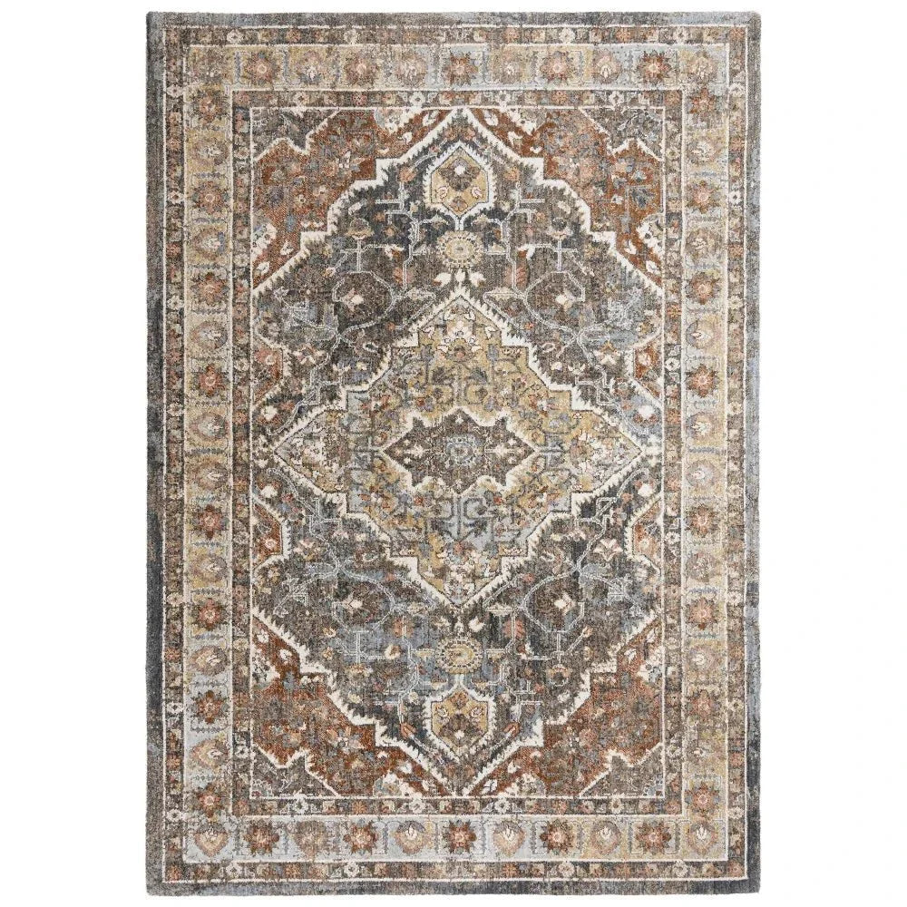 Burk Medallion Dark Rust Large Area Rugs - LOOMLAN - LOOMLAN - Area Rugs
