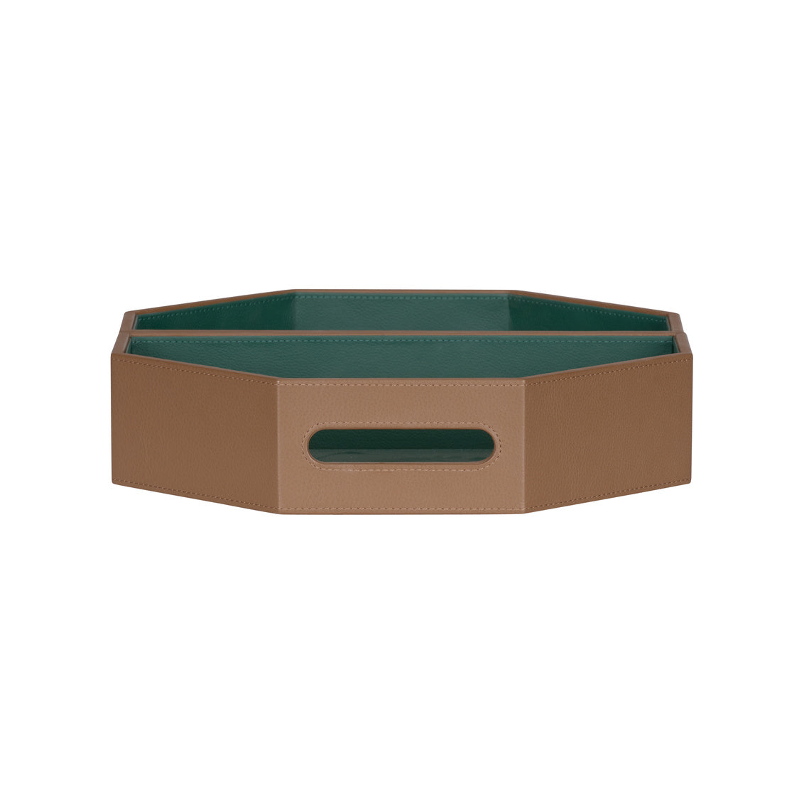 Burke Brown Leather Tray (Set of 2)