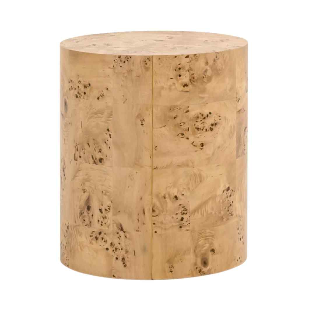 Burl Wooden Round Accent Table
