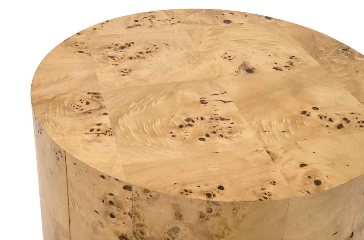 Burl Wooden Round Accent Table