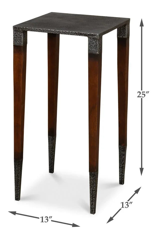 Burnford Wood Framed Sqaure Table - LOOMLAN - Sarreid - Side Tables