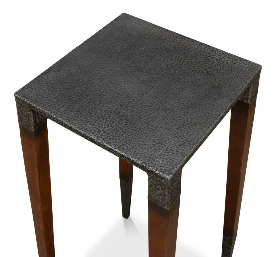 Burnford Wood Framed Sqaure Table - LOOMLAN - Sarreid - Side Tables