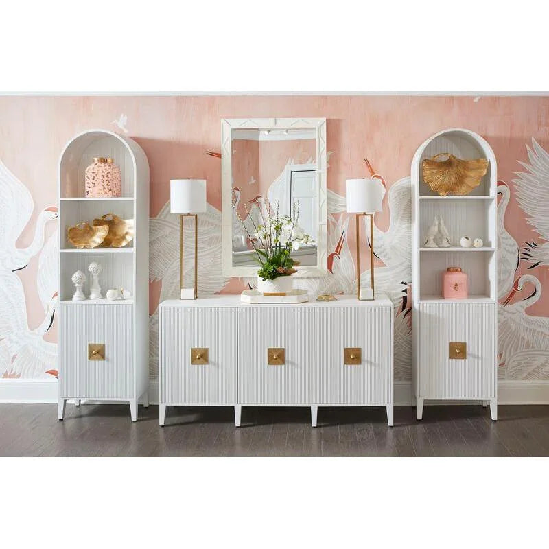 Burns White Multiple Shelves Credenza - LOOMLAN - Chelsea House - Sideboards