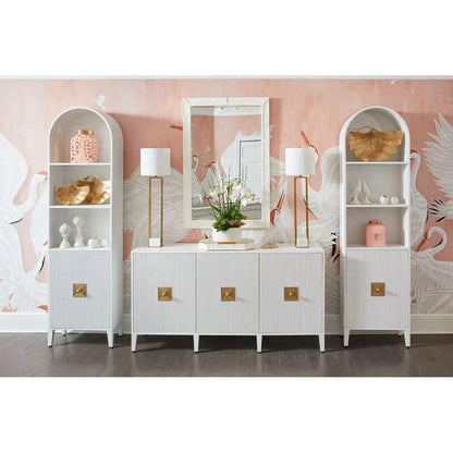 Burns White Multiple Shelves Credenza - LOOMLAN - Chelsea House - Sideboards