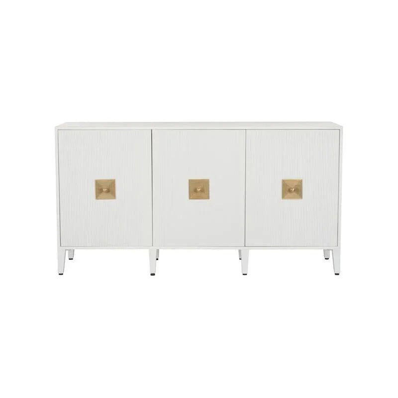 Burns White Multiple Shelves Credenza - LOOMLAN - Chelsea House - Sideboards