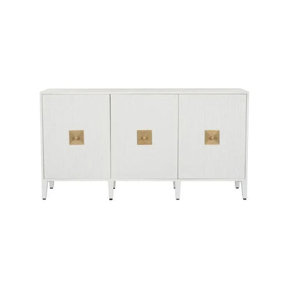 Burns White Multiple Shelves Credenza - LOOMLAN - Chelsea House - Sideboards
