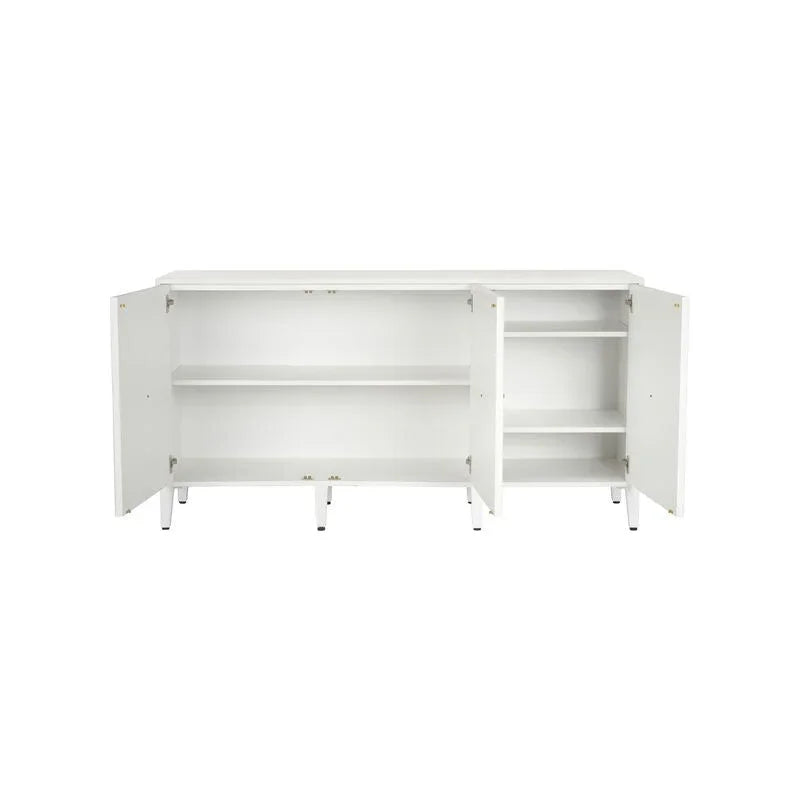 Burns White Multiple Shelves Credenza - LOOMLAN - Chelsea House - Sideboards