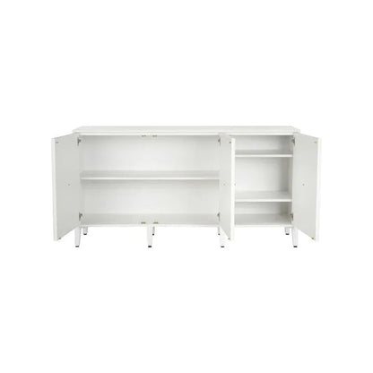 Burns White Multiple Shelves Credenza - LOOMLAN - Chelsea House - Sideboards