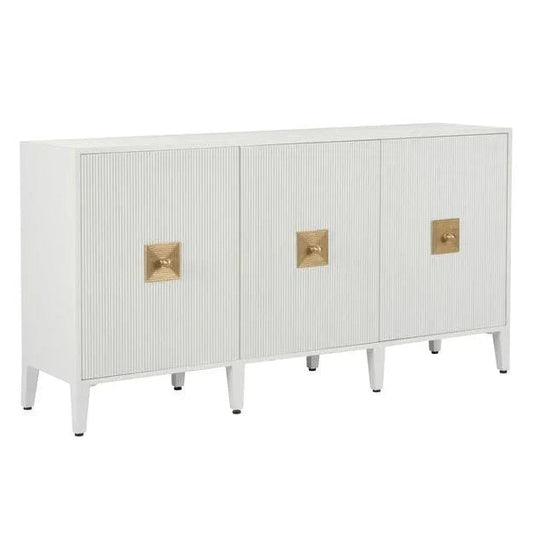 Burns White Multiple Shelves Credenza - LOOMLAN - Chelsea House - Sideboards