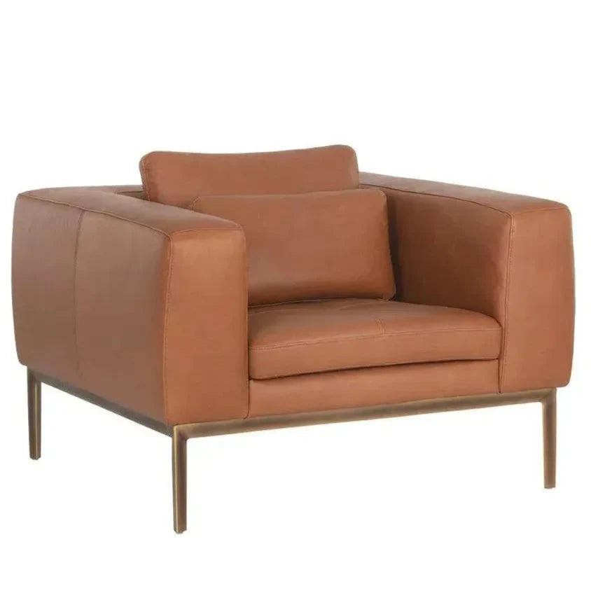 Burr Leather Armchair - LOOMLAN - SUNPAN - Club Chairs