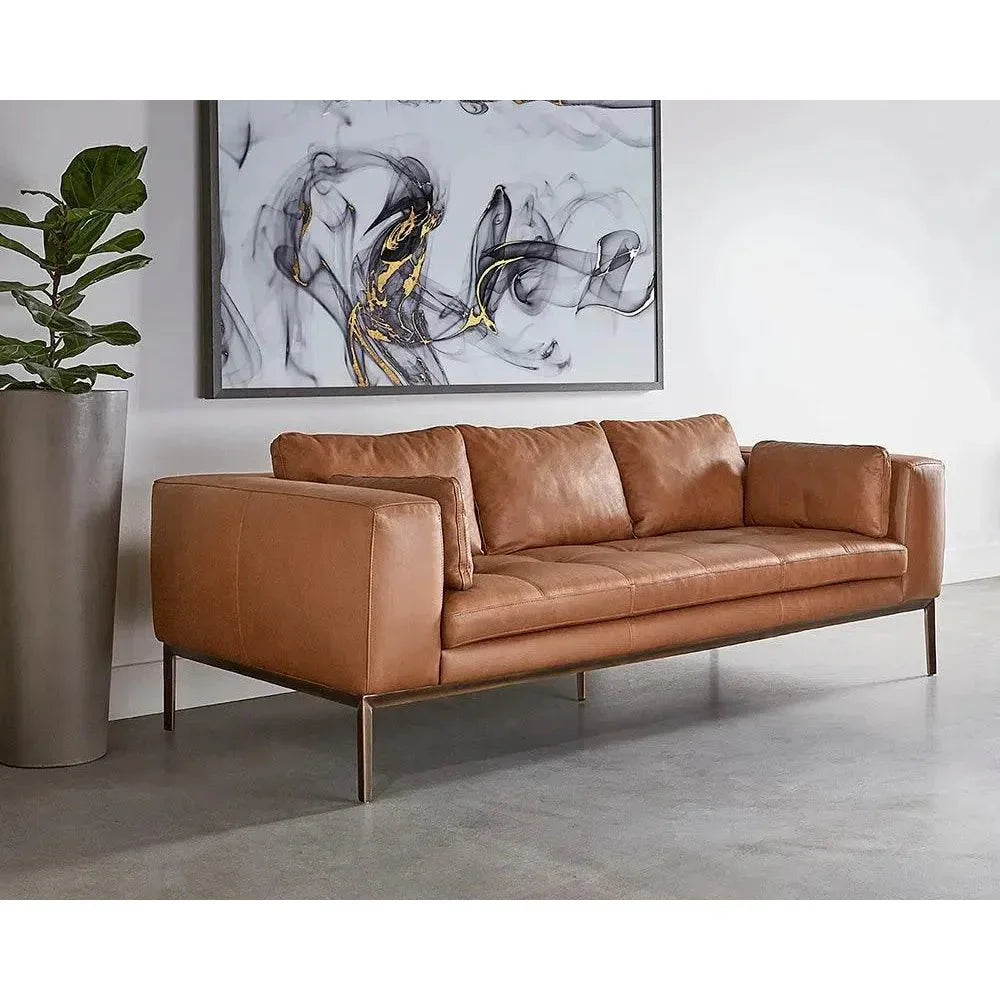 Burr Leather Sofa - LOOMLAN - SUNPAN - Sofas & Loveseats