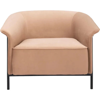 Burry Steel Tan Accent Arm Chair - LOOMLAN - Zuo Modern - Accent Chairs