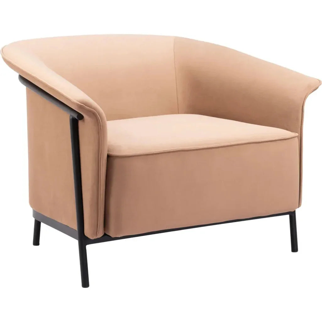 Burry Steel Tan Accent Arm Chair - LOOMLAN - Zuo Modern - Accent Chairs