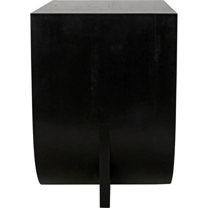 Burton Teak Wood Black Side Table