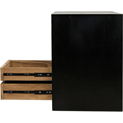 Burton Teak Wood Black Side Table