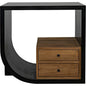 Burton Teak Wood Black Side Table