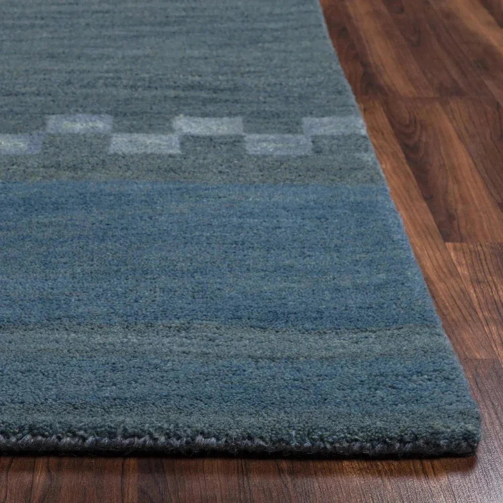 Bush Wool Blue Hallway Kitchen Runner Rug - LOOMLAN - LOOMLAN - Area Rugs